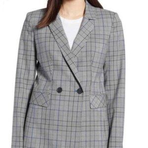 Halogen Plaid Grey Black/Blue Pantsuit Size 2